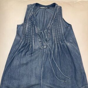 Mustard Seed Blue Denim Top